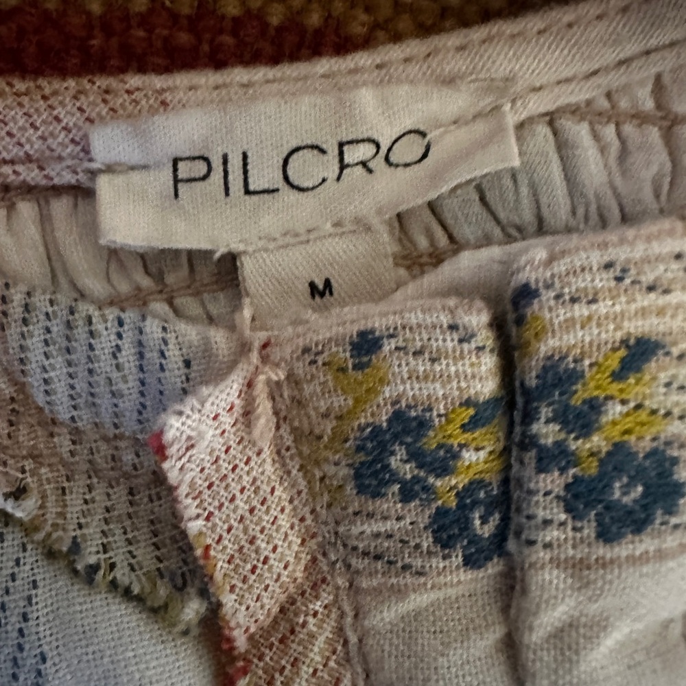 Pilcro from Anthropologie Floral Embroidered corset peplum Women's Top- medium - Picture 4 of 8